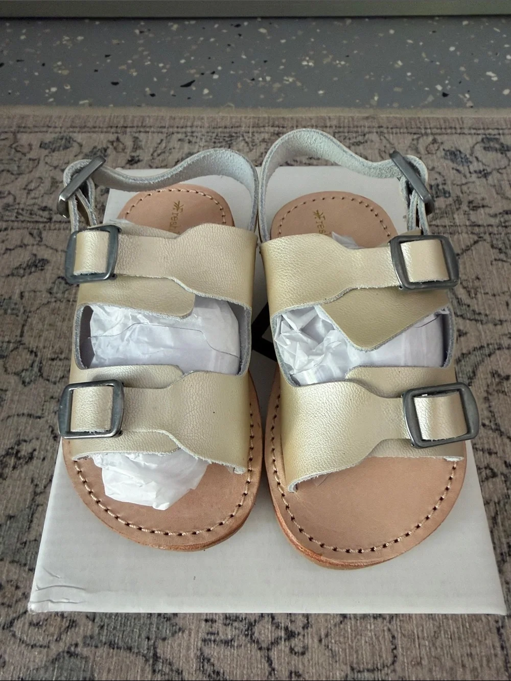 Freshly Picked Gold Toddler Buckle Sandals